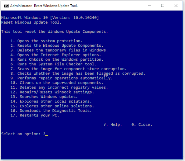 reset windows update tool