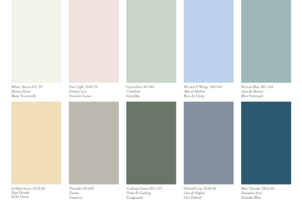 Benjamin Moore color palette.