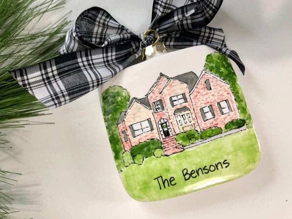 best Etsy shops - ceramic handpainted house ornament
