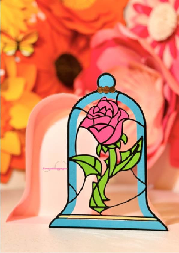 Archivo digital para recortar y armar caja en forma de domo bella