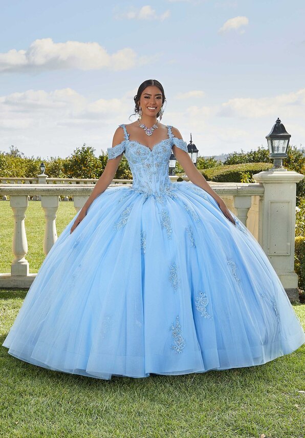 Style 89422 | Chantilly Lace and Sparkle Tulle Quinceañera Dress - Image 4