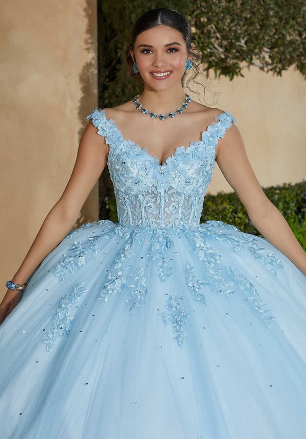 Style 89432 | Floral Lace Quinceañera Dress with Crystal Beading - Image 8