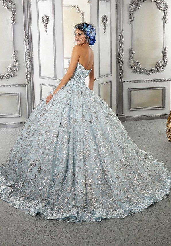 Style 34055 | Embroidered Lace High Low Quinceañera Dress - Image 4