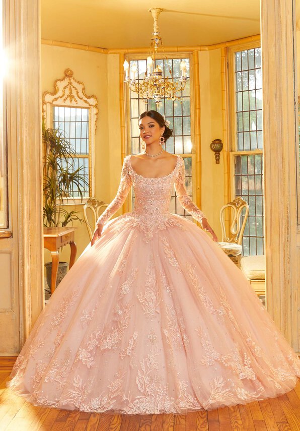 Style 34061 | Embroidered Appliqués Quinceañera Dress with Long Sleeves - Image 5