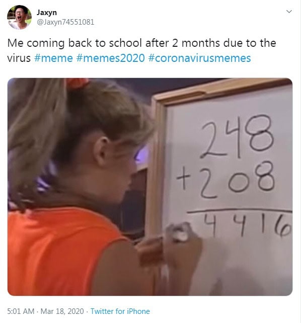 Coronavirus meme - new mathematics