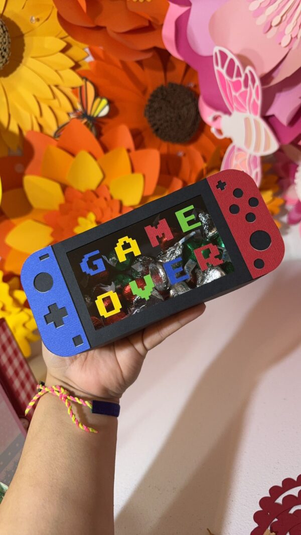 Archivo para recortar y armar caja en forma de consola de nintendo switch