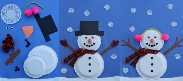 Snowman with paper plates