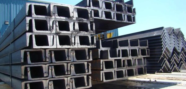 Close up of Metric Carbon Steel U-Channel And Metric Carbon Angle