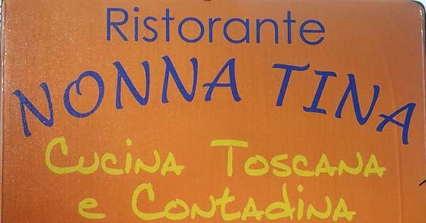 insegna ristorante nonna tina