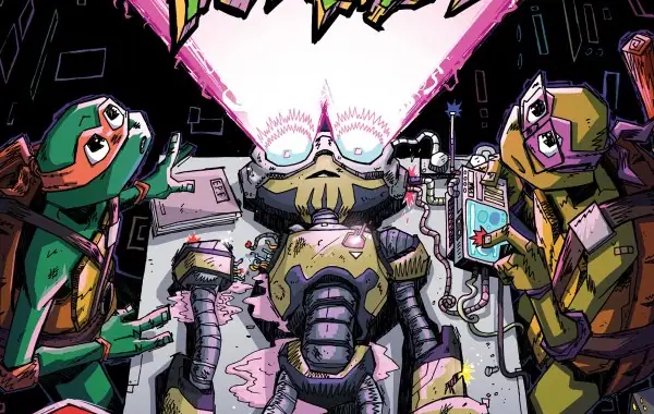 Tales of the Teenage Mutant Ninja Turtles #4 cover featuring Fugitoid in the Mutant Mayhem era