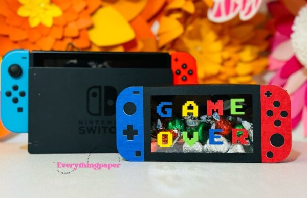 Archivo para recortar y armar caja en forma de consola de nintendo switch