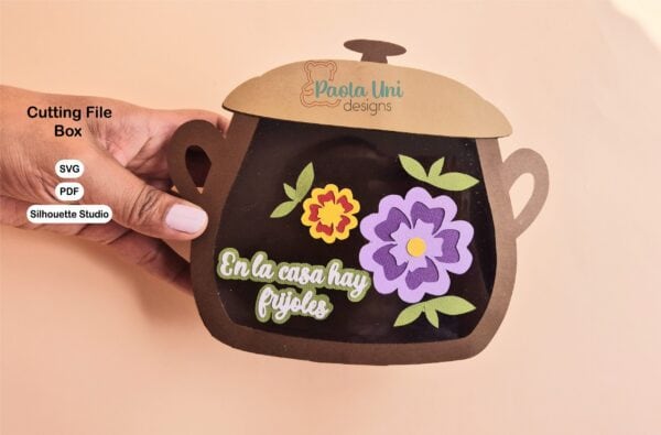 Archivo para recortar y armar caja en forma de olla