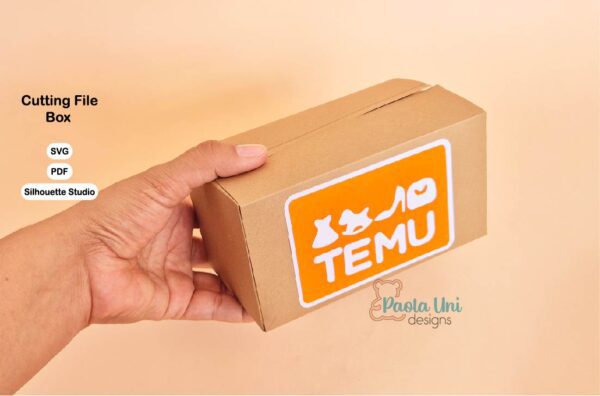 TEMU5 Archivo digital para recortar y armar caja con soporte de chocolates, personaliza a tu gusto