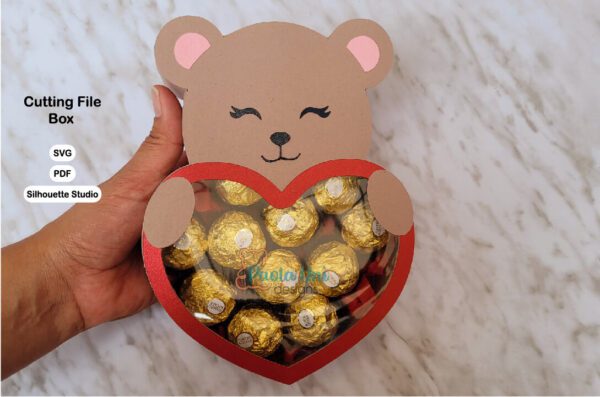 Caja Oso Corazón San Valentin