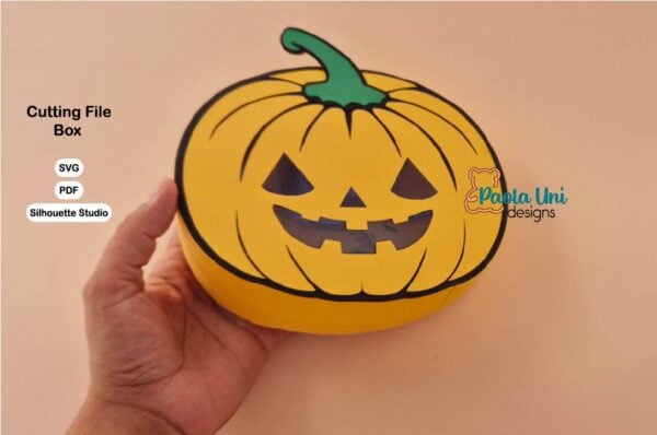 Archivo para recortar y armar caja en forma de calabaza