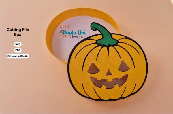 Archivo para recortar y armar caja en forma de calabaza