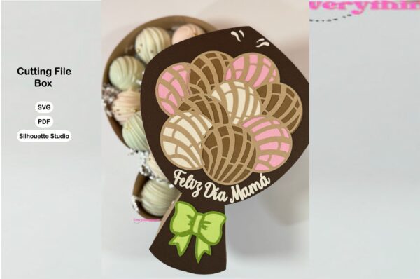 Archivo para cortar y armar caja en forma de conchas