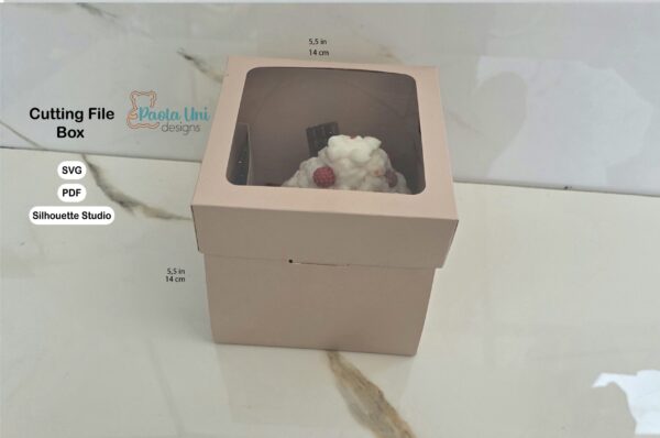 Archivo para recortar y armar caja para mini pastel, incluye toppers, recorta con cricut, cameo, imprime PDF  y recorta a mano