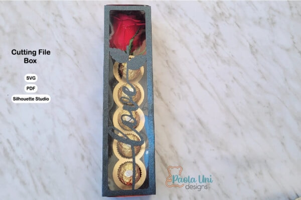 CAJA ROSA 1 Caja para rosa y chocolates