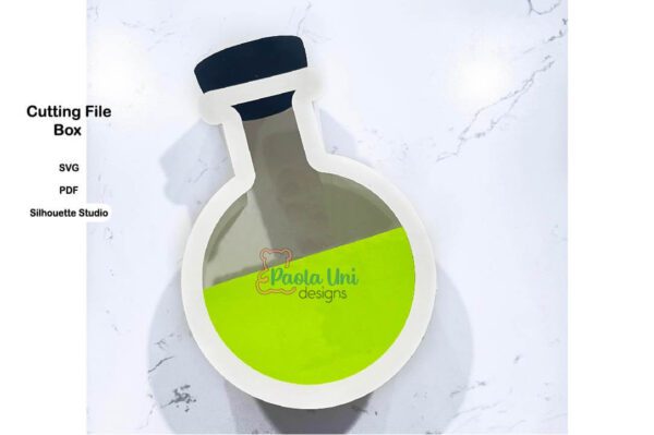 Caja en forma de botella elixir halloween