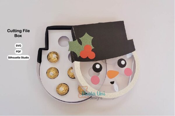 Caja en forma de munñeco de nieve Navidad