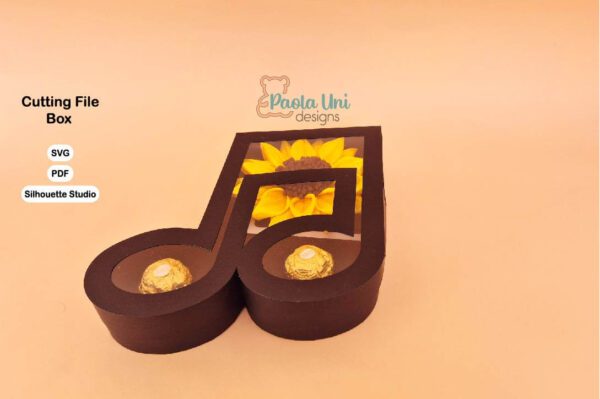 Archivo para recortar y armar caja en forma de nota musical