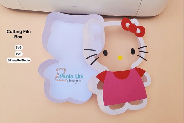 archivo para recortar y armar caja en forma de gata - Imagen 3