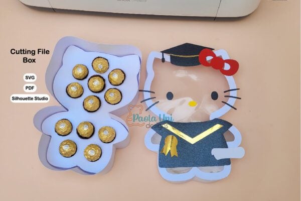 4 archivo para recortar y armar caja en forma de gata