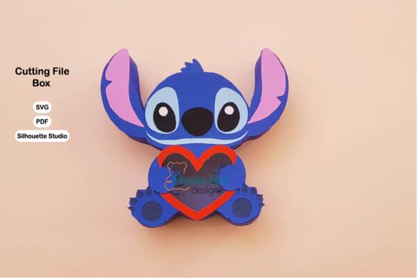 S1 Digital para recortar y armar caja para San Valentin stitch