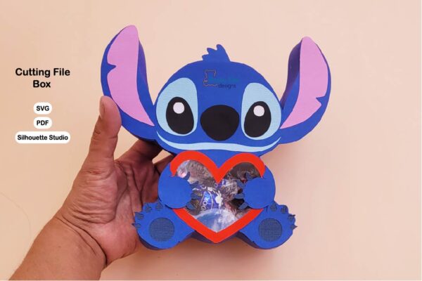 S4 Digital para recortar y armar caja para San Valentin stitch