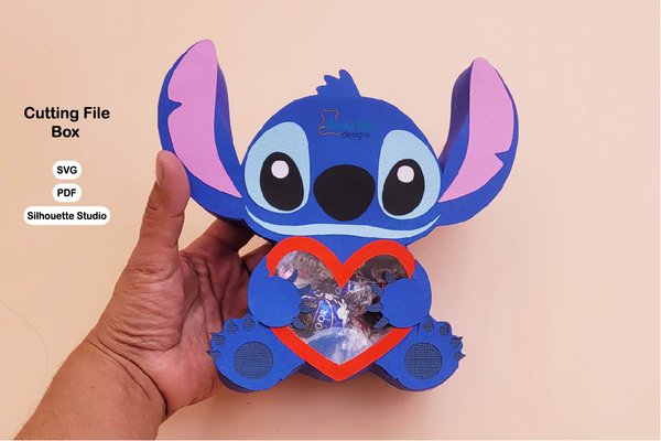 Digital para recortar y armar caja para San Valentin stitch - Imagen 3