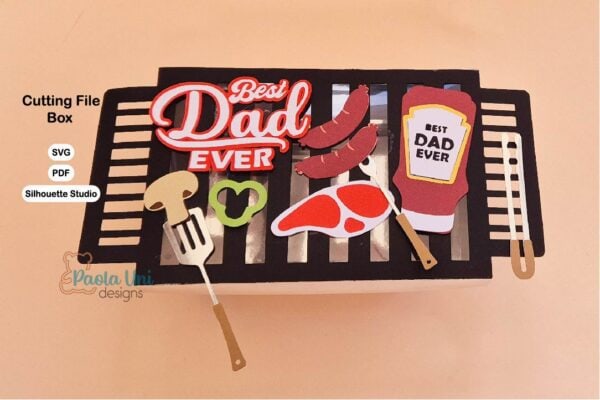 Archivo digital para recortar y armar caja en forma de parrilla asador bbq