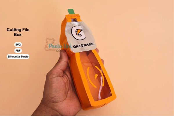 Archivo digital para recortar y armar caja en forma de bebida