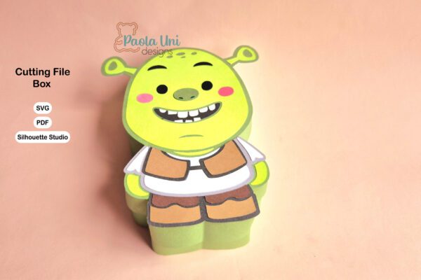 Archivo para recortar y armar caja en forma de ogro para navidad ó cumpleaños