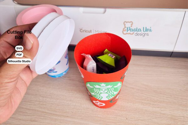 Archivo para recortar y armar caja en forma de vaso