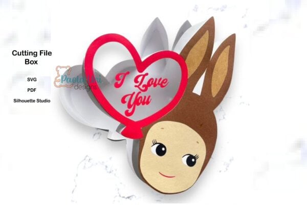 Archivopara cortar y armar caja en forma de conejo