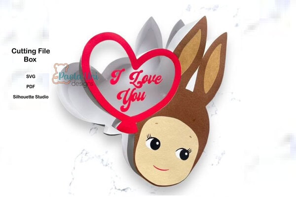 Archivopara cortar y armar caja en forma de conejo