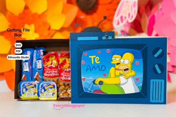 1 Archivo para recortar y armar caja en forma de televisor