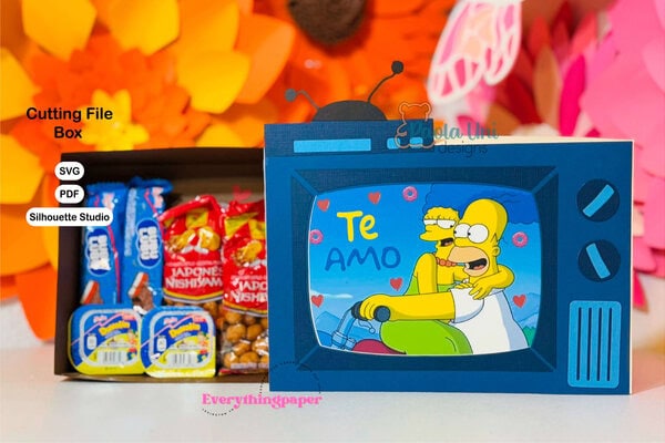 Archivo para recortar y armar caja en forma de televisor