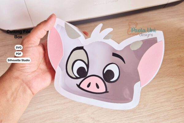 Archivo para recortar y armar caja en forma de cerdito