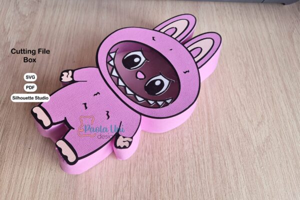 Archivo para recortar y armar caja en forma de Labubu nivel experto