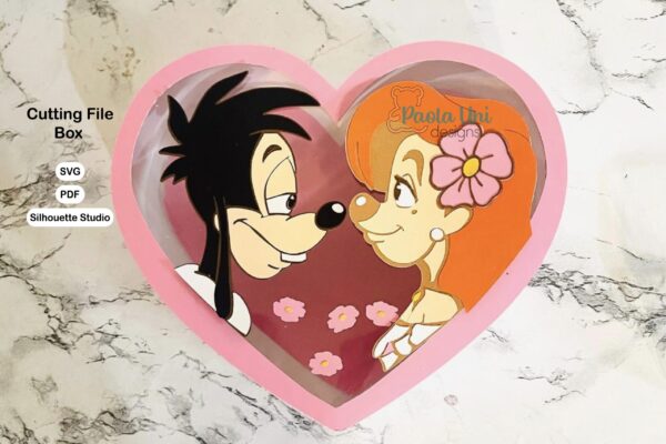 Archivo para recortar y armar caja en forma de corazón