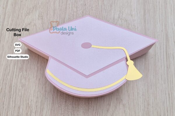 Archivo ó molde para recortar y armar caja en forma birrete SVG-STUDIO-PDF