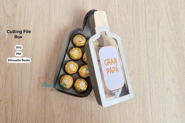 Archivo para recortar y armar caja en forma de tequila gran malo