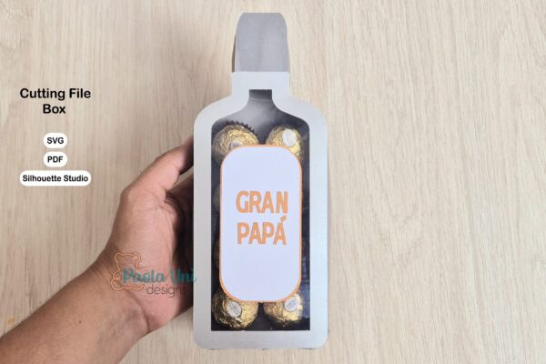 Archivo para recortar y armar caja en forma de tequila gran malo