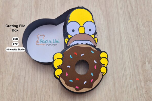 Archivo para recortar y armar caja en forma de dona PDF, SVG, STUDIO HOMERO