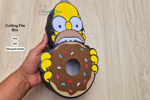 Archivo para recortar y armar caja en forma de dona PDF, SVG, STUDIO HOMERO - Imagen 2