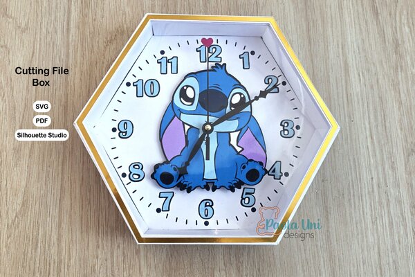 Archivo para recortar y armar reloj stitch, svg, studio, pdf Gratis por tiempo limitado - Imagen 2