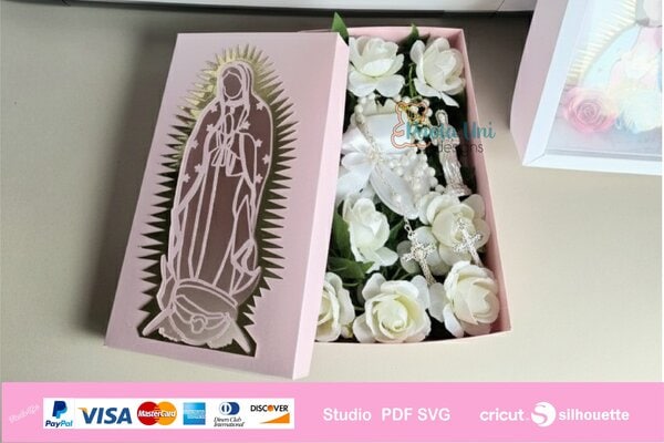 Archivo para recortar y armar caja Virgen de Guadalupe - Imagen 2