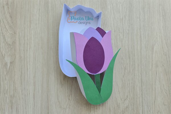 Archivo para recortal y armar caja en forma de tulipán - Imagen 2